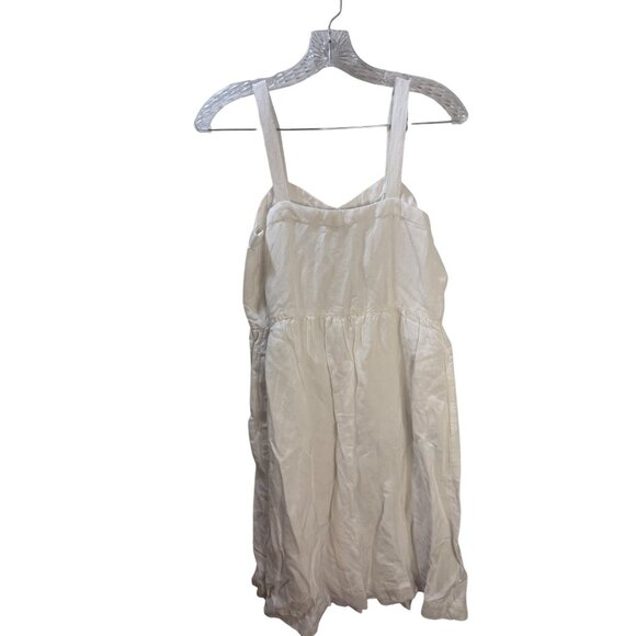 Loft‎ White Button-Front Midi Dress Size 4 - Picture 2 of 8